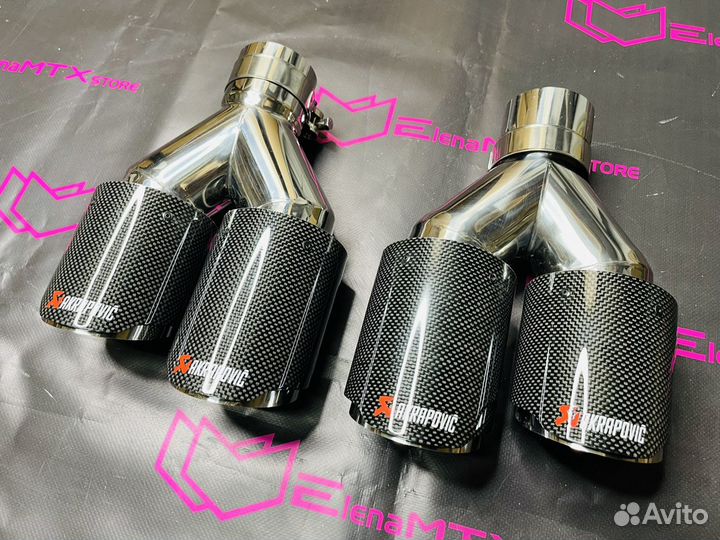 Насадки Акрапович хром направленные