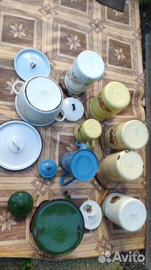 Эмалированный Чайник и Битоны, Винтаж СССР