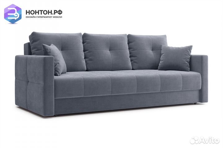 Диван еврокнижка Вита 3-х местный темно-серый