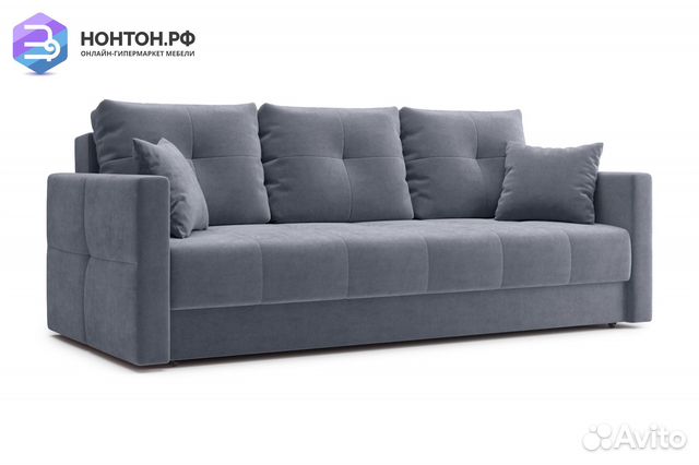 Диван еврокнижка Вита 3-х местный темно-серый