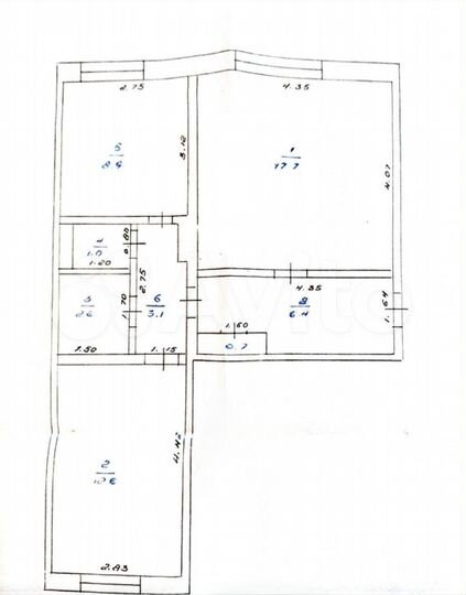 2-к. квартира, 55,4 м², 5/5 эт.