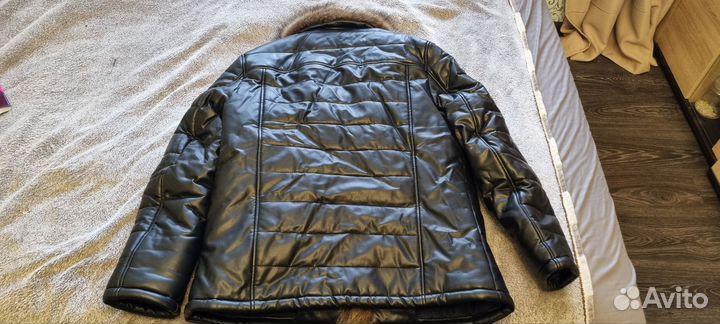 Куртка кожаная мужская зимняя с мехом