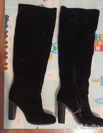 Сапоги ботфорты натуральная замша 39-40