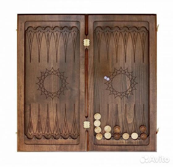 Нарды и шашки резные Дикий кот 60 х 60 см бук Армения 62737