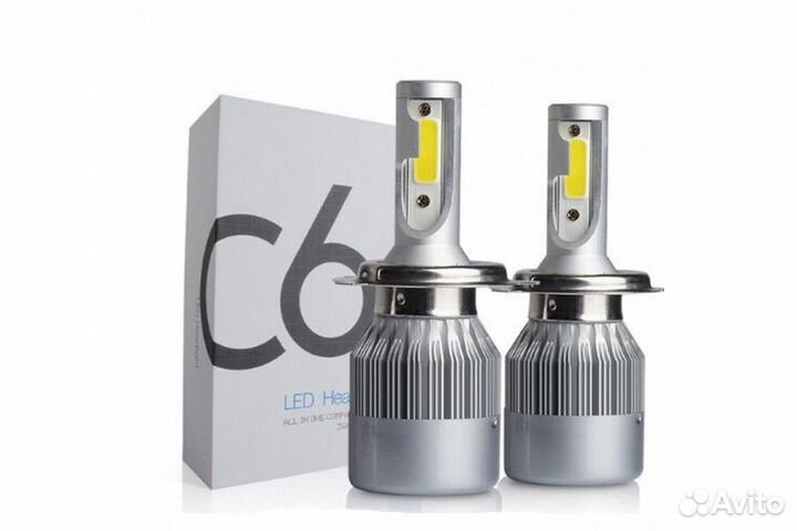 Светодиодные LED лампы C6 цоколь H4