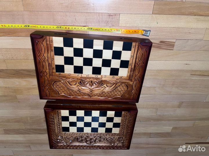 Шахматы нарды шашки 3 в 1 ручной работы