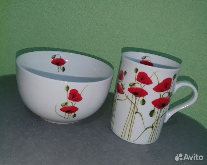 Тарелка глубокая суповая + кружка 