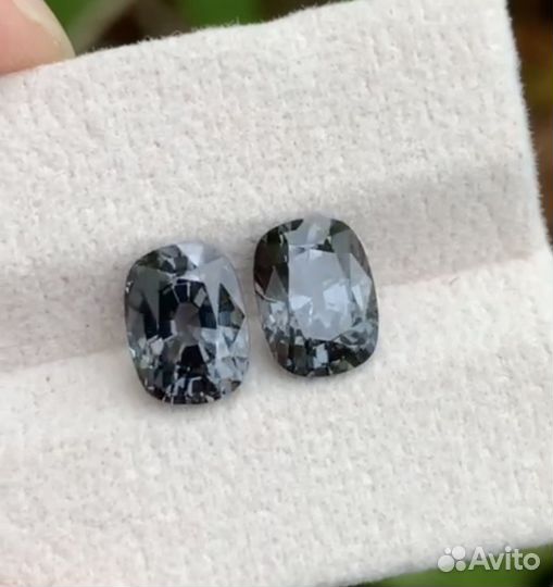 Шпинель (пара) metallic grey 6,18 карат Бирма