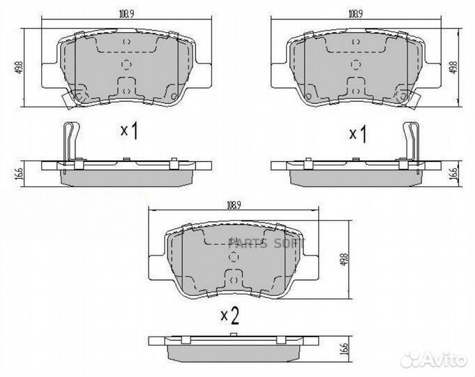Barnett TY107 Комплект задних тормозных колодок, д