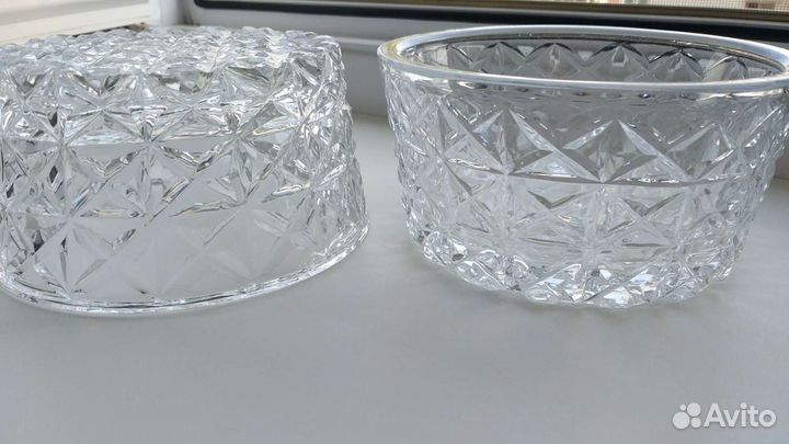 Хрусталь времён ссср.Салатники,стаканы,фужеры