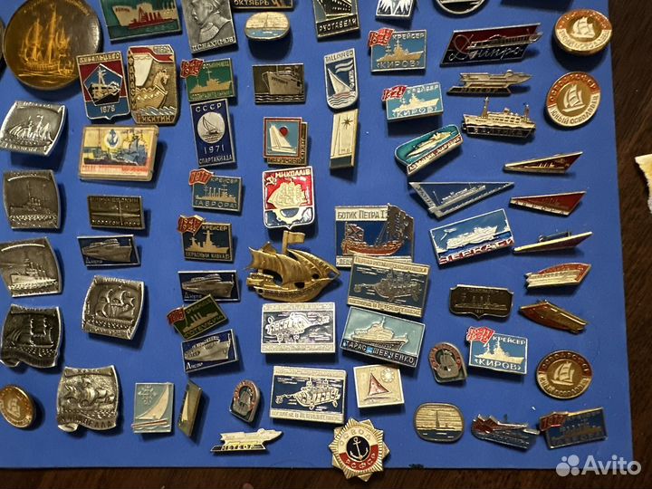 Значки Корабли коллекция 74 шт