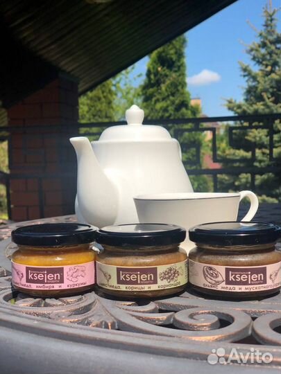 Мёд подарочный набор 3 вкуса в красивой коробке