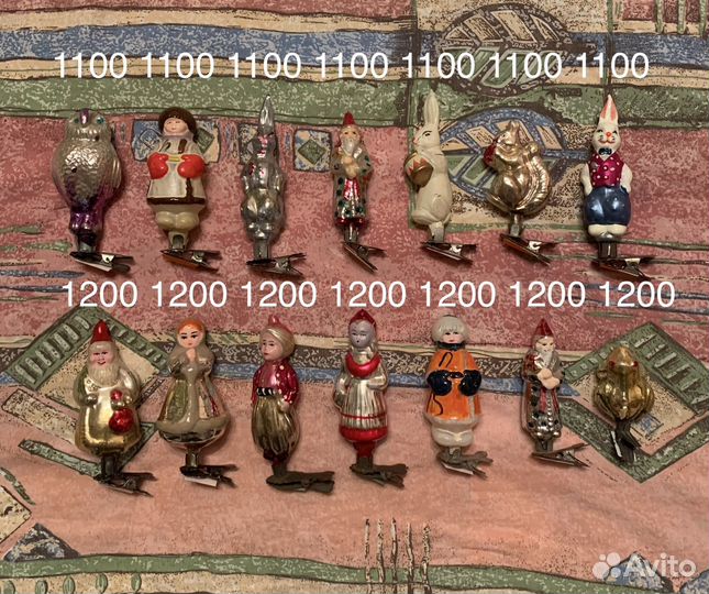 Елочные игрушки СССР на прищепках, листайте фото
