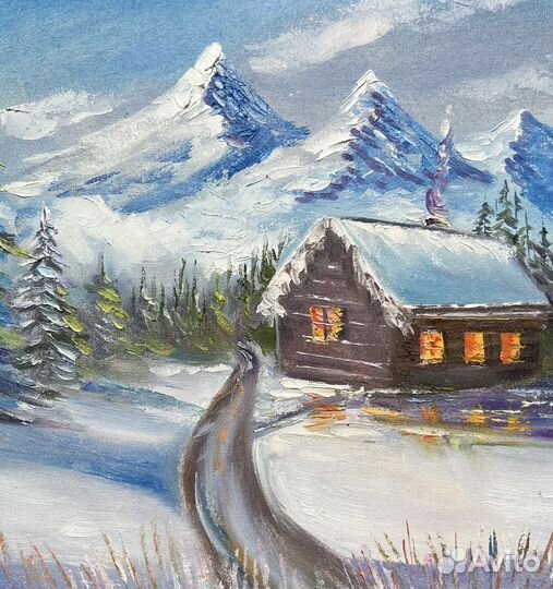 Картина маслом на холсте горы