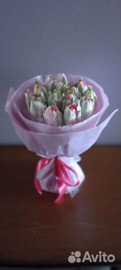 Зефирный букетик тюльпанов