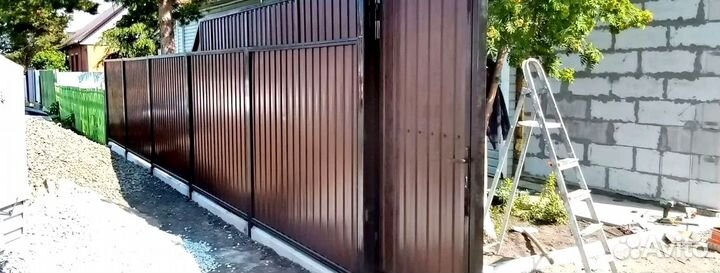 Откатные ворота на дачу 5000*2000