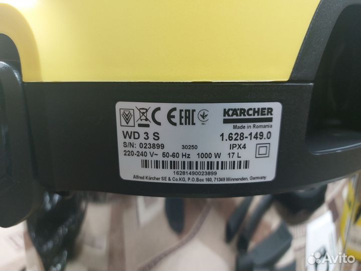 Хозяйственный пылесос karcher wd 3