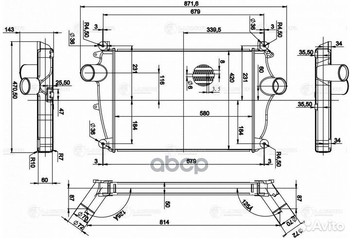 Онв (радиатор интеркулера) для а/м газон Next