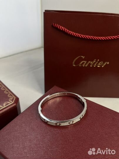 Браслет cartier love белое золото