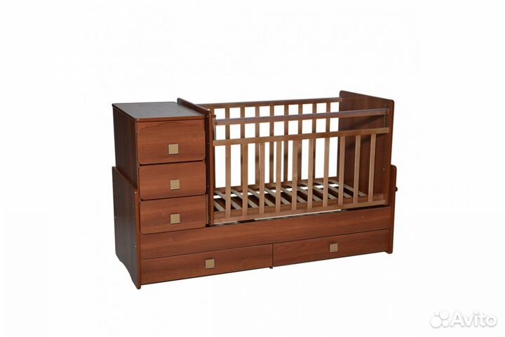 Детская кроватка-трансформер Ульяна-2 орех