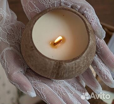 Ароматическая свеча в кокосе, подарочная коробка