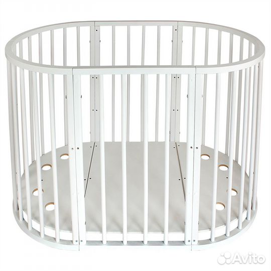 Детская круглая овальная кроватка 7в1 с маятником