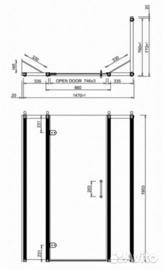 Душевой уголок Burlington Hinged Door C16+C21+C16+