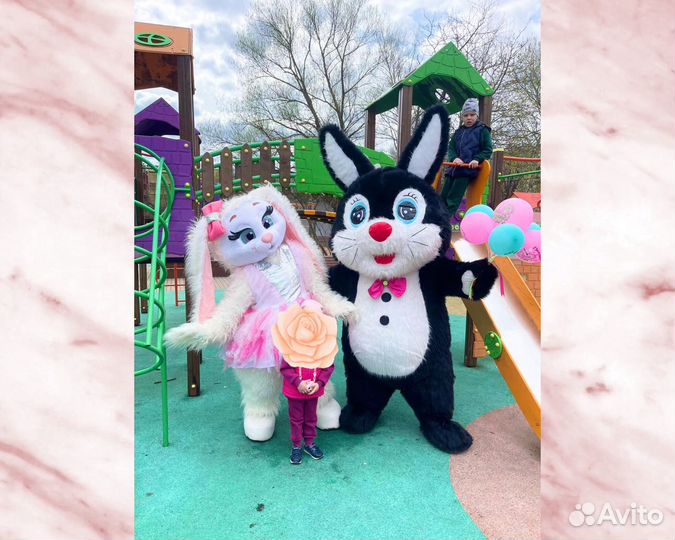 Белый мишка и панда поздравление зайка аниматор