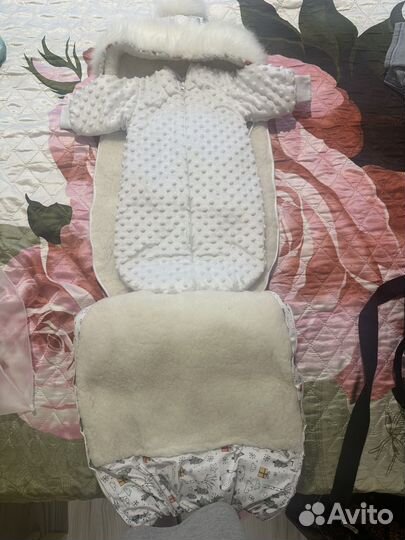 Конверт меховой для новорожденного