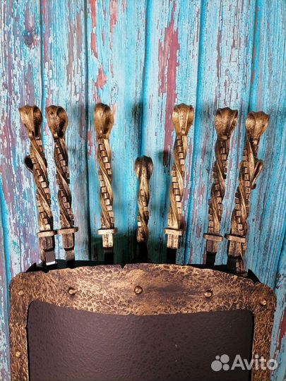 Каминный набор Щит-подставка Конь на 6 шампуров Ар