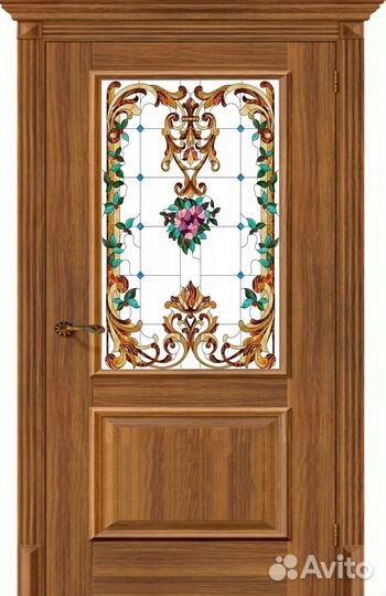 Двери с витражным рисунком. Пленка-Витраж