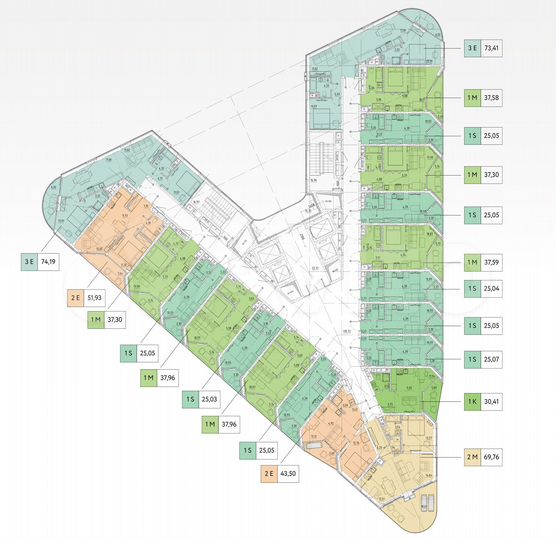 2-к. квартира, 52,6 м², 8/20 эт.