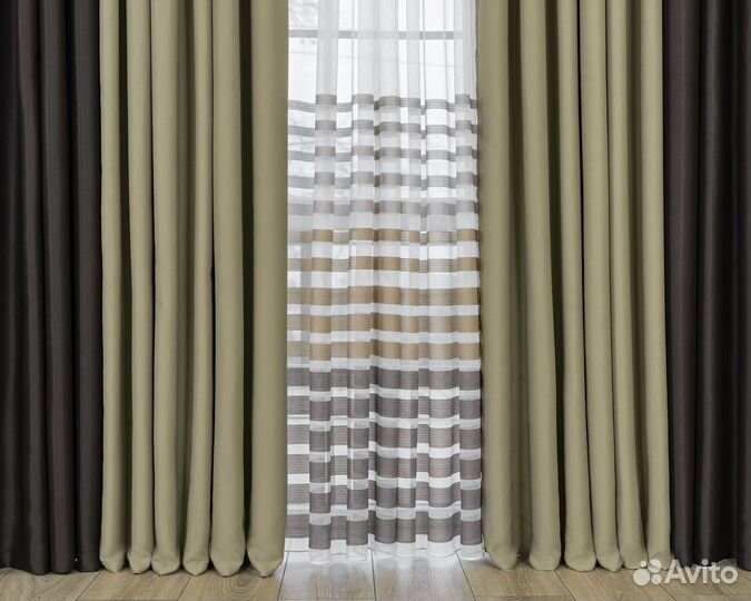 Комплект портьер блэкаут Марсель Дюна шторы