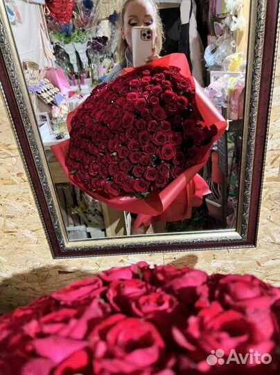 101 роза 51 25 шикарный букет из роз