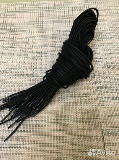 Шнурки обувные вощёные чёрные круглые