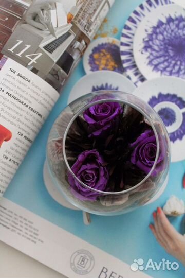 Цветы в стекле Лиловый шар