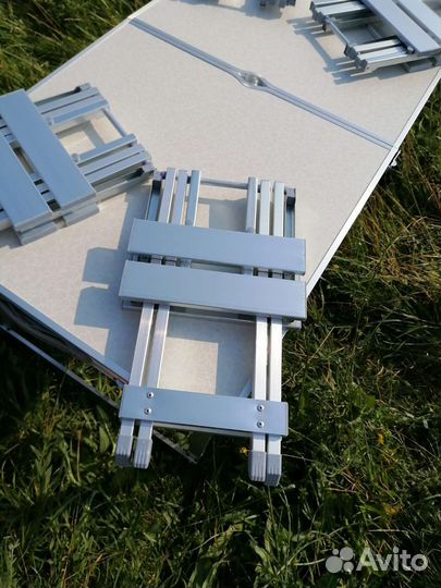 Складной туристический стол + 4 алюминиевых стула