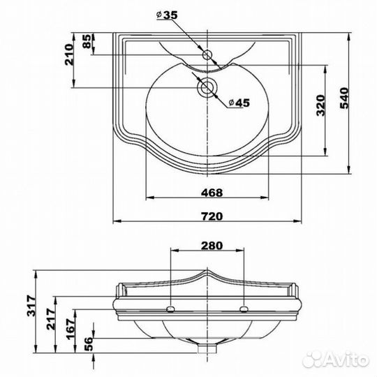 Раковина с консолью Migliore Bella 27778+20718 золото