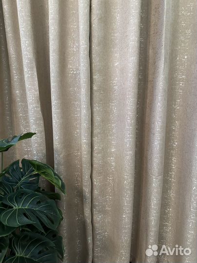 Шторы шинель 2 шт новые золотисто беж