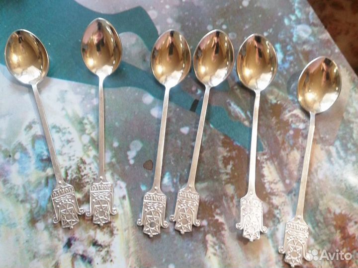 Ложки мкз клеймо. Мельхиор с позолотой