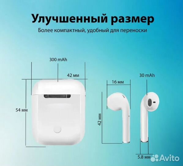 Беспроводные наушники I-12 TWS / Bluetooth