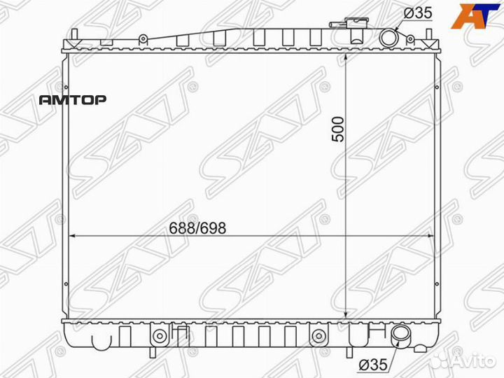 SAT NS000R50 Радиатор Nissan Terrano 95-02 / Infin