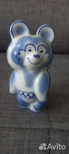 Олимпийский мишка 1980 Гжель СССР