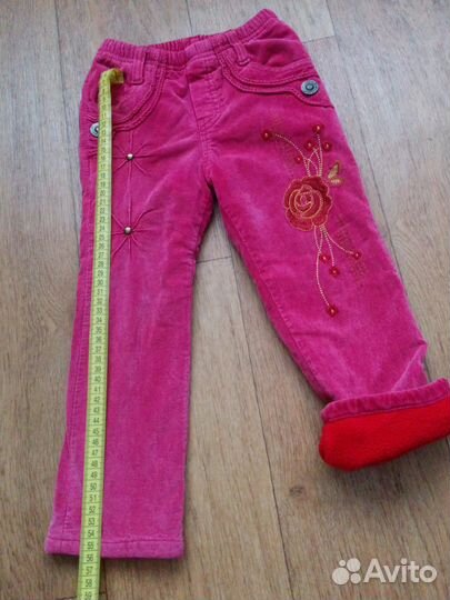 Утеплённые вельветовые штаники