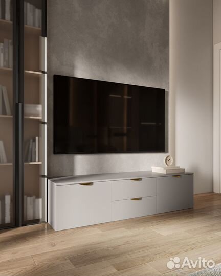 Напольная тв Тумба 160х40х40 Серая