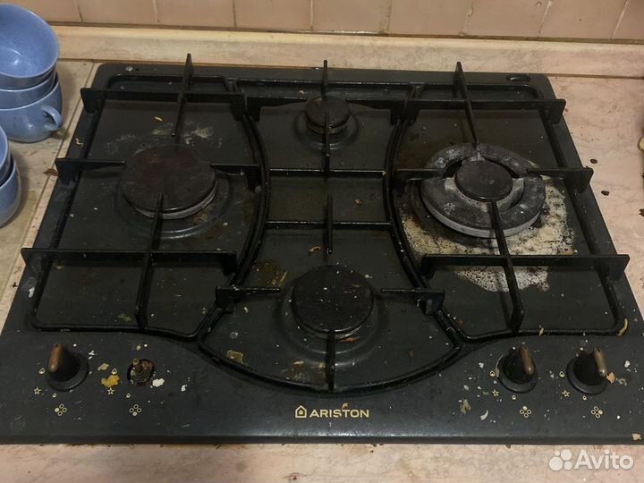 Газовая Варочная панель черная Hotpoit Ariston