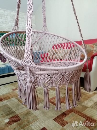Подвесное кресло-гамак. качели макраме