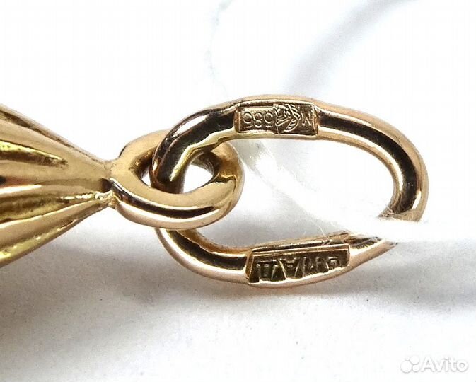 Новая золотая подвеска кулон с жемчугом