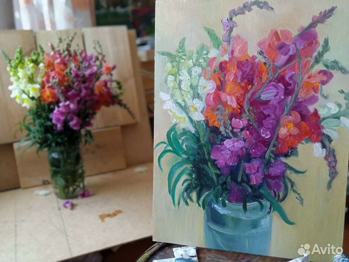 Картина маслом на холсте цветы