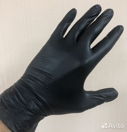 Перчатки нитриловые черные